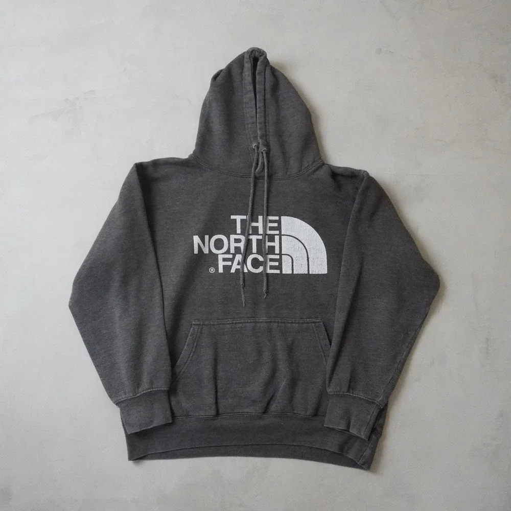 The North Face Hoodie Large Mens Gray Graphic Logo Pullover Sweatshirt
